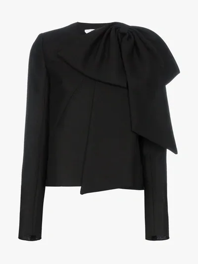 Givenchy Bow-detailed Mohair And Wool-blend Top In Black