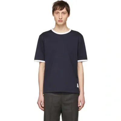 Thom Browne T-shirt Mit Kontrastdetails In Blue