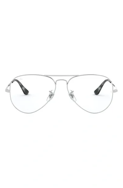 Ray Ban 58mm Optical Glasses In Silver