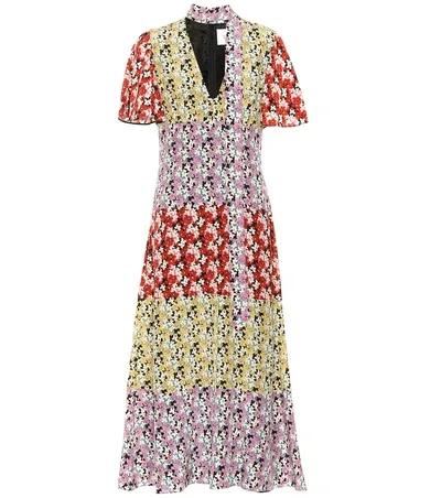 Valentino Floral-print Silk Crepe De Chine Midi Dress In Neutrals