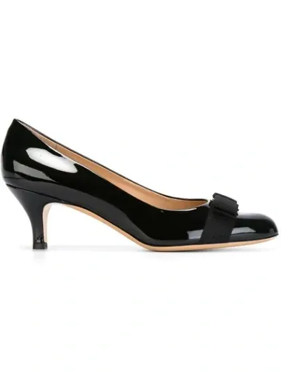 Ferragamo Vara Bow Mid-heel Pumps In Black