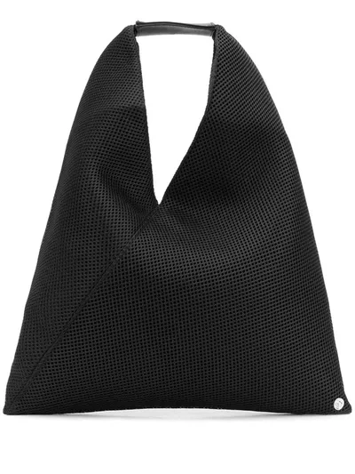 Mm6 Maison Margiela Small Japanese Mesh Tote Bag In Black