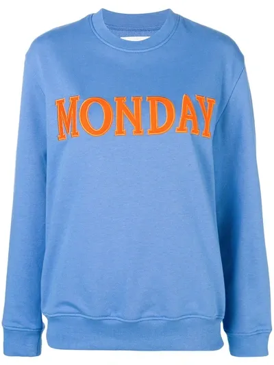 Alberta Ferretti Monday Patch Sweatshirt In Blue