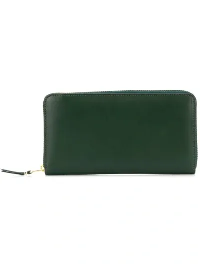 Comme Des Garçons Rectangular Zip-around Wallet In Green