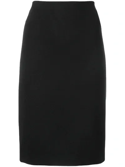 Emporio Armani Basic Midi Skirt In Blue