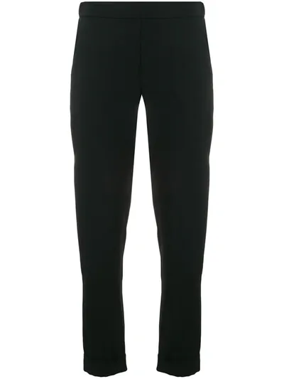 P.a.r.o.s.h Elasticated Straight Leg Trousers In Black