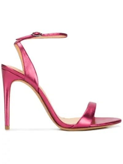 Alexandre Birman 100mm Willow Shiny Leather Sandals In Pink