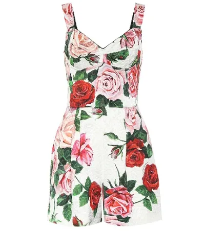 Dolce & Gabbana Floral-print Brocade Playsuit