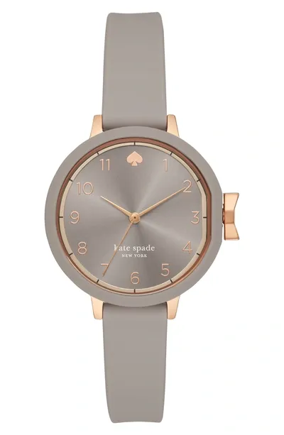 Kate Spade Park Row Silicone Strap Watch, 34mm In Rose