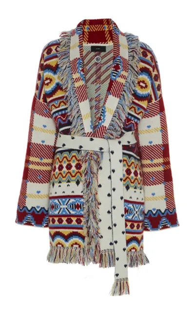 Alanui Lapponia Cashmere Fair-isle & Tartan Patchwork Cardigan In Multicoloured