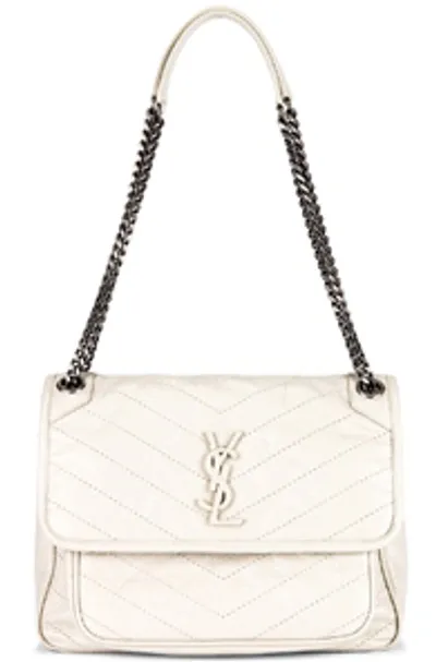 Saint Laurent Medium Niki Chain Bag In Blanc Vintage