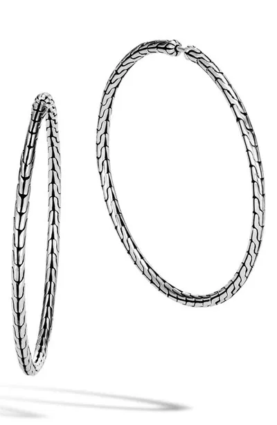 John Hardy Classic Chain Large Hoop Earrings | Sterling Silver