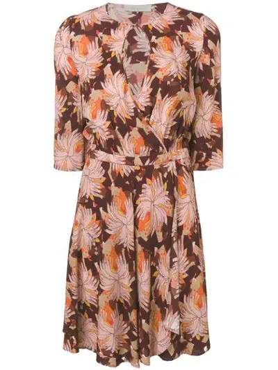 L'autre Chose Buttoned Neck Dress In Multi