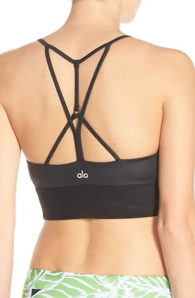 Alo Yoga Lush Mesh-trimmed Stretch Sports Bra In Raisin