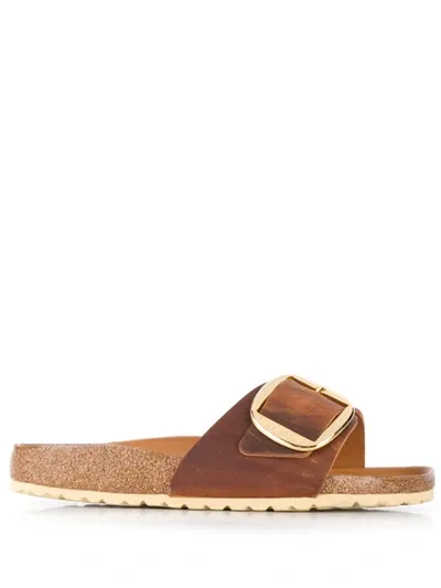 Birkenstock Madrid Big-buckle Leather Sandals In Brown