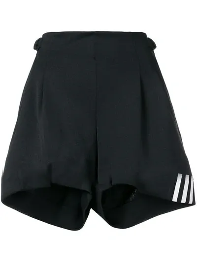 Y-3 3-stripes Belted Shorts In Black