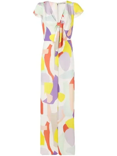 Alice And Olivia Sierra Tie Jumpsuit In Multicolour