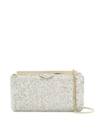 Jimmy Choo Ellipse Clutch Bag In Gold/silver