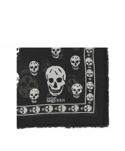 Alexander Mcqueen Skull Print Scarf In Black