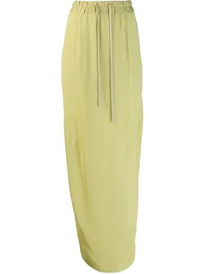 Rick Owens Side Slit Skirt In 72 Lime