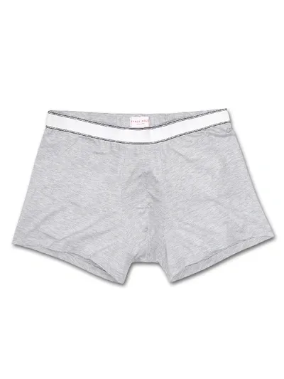 Derek Rose Ethan Heathered Jersey Hipster Boxer Briefs (shorter Leg) In Silver