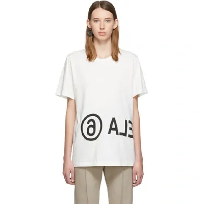 Mm6 Maison Margiela Reversed Logo Cotton T-shirt In White