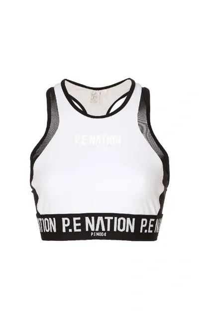 P.e Nation Centre Forward Sports Bra In White