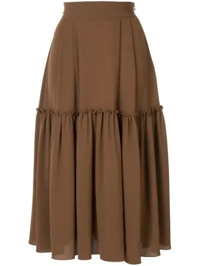 Edeline Lee Muller Midi Skirt In Brown