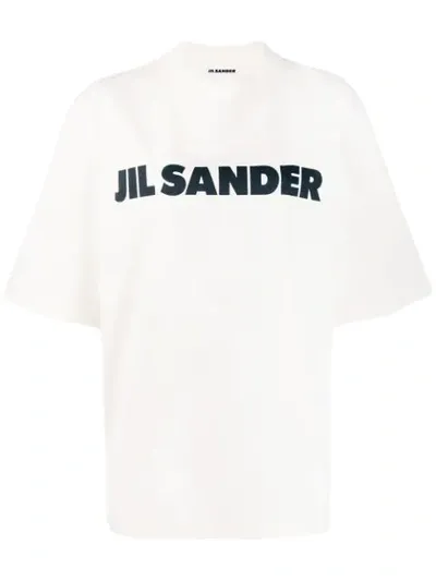 Jil Sander Oversized Logo T-shirt In White