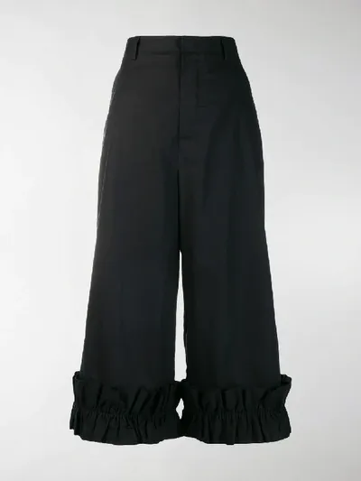 Moncler Genius Moncler 1952 Button Detailed Wide Leg Trousers In Black