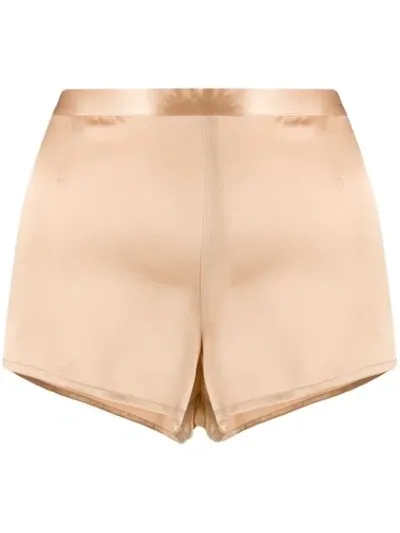 La Perla Silk Side-button Lounge Shorts In Neutrals