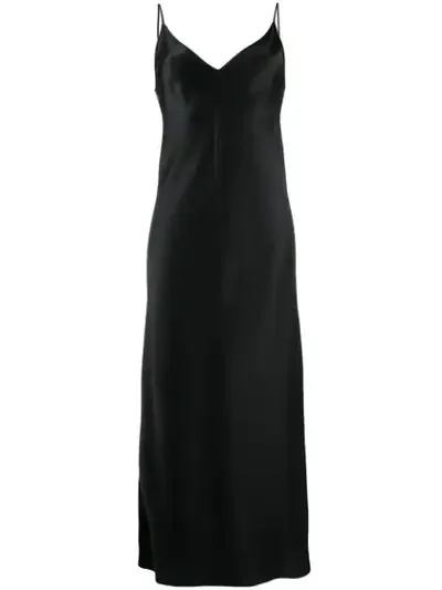 Joseph Clea Silk Satin Slip Dress In Black