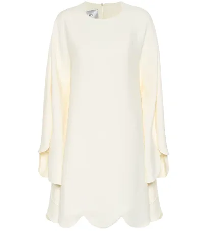 Valentino Oversized Scallop Hem Dress In Ivory