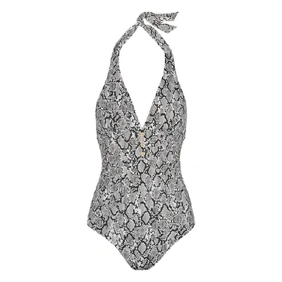 Heidi Klein Mozambique One-piece Snake-print Button Front Bodysuit