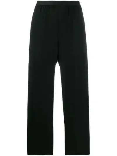 Mm6 Maison Margiela Straight Cropped Trousers In Black