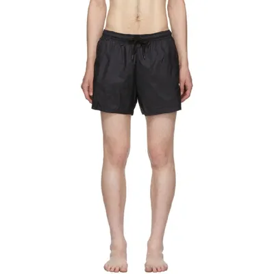 Marcelo Burlon County Of Milan Logo-embroidered Swim Shorts In Black