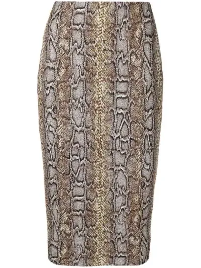 Victoria Beckham Pencil Skirt In Brown