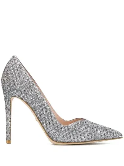 Stuart Weitzman Anny 95 Embellished Pumps In Grey