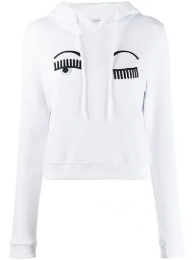 Chiara Ferragni Flirting Cappuccino Hoodie In White