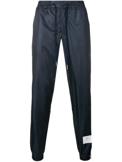 Thom Browne Drawstring Flyweight Ripstop Track Pants In Blue