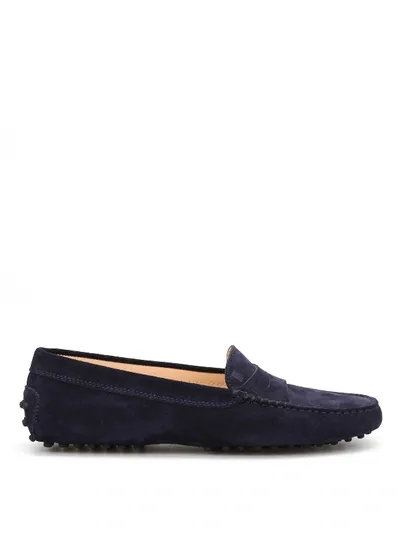 Tod's Gommino Corduroy Loafers In Dark Blue