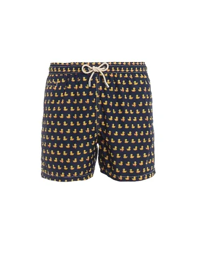 Mc2 Saint Barth Lighting Micro Duck Print Swim Shorts In Blue