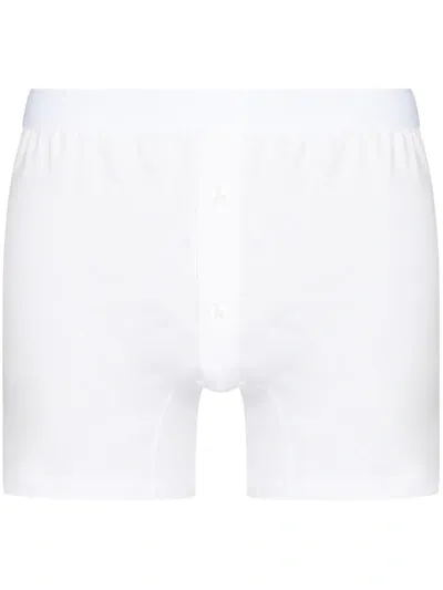 Sunspel Classic Cotton Boxer Shorts In White