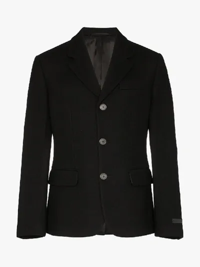 Prada Black Spread Collar Runway Blazer