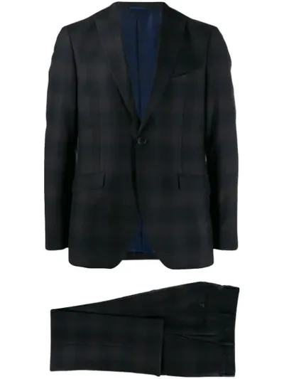 Etro Traditional Check Suit In Blue