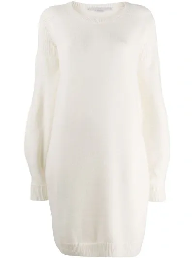 Stella Mccartney Knitted Sweater Dress In White