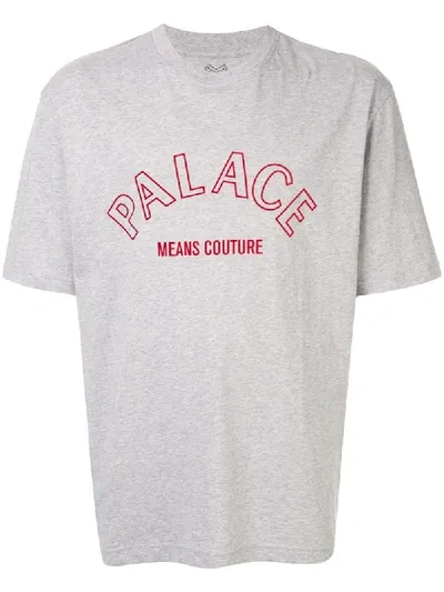 Palace Logo Print T-shirt In Grey