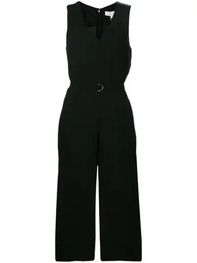 Michael Michael Kors V-neck Wide Leg Jumpsuit In Black