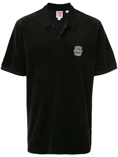 Supreme Lacoste Velour Polo Top In Black