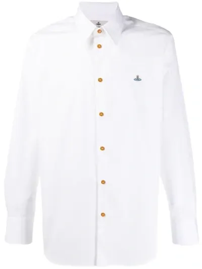 Vivienne Westwood Logo Long-sleeved Shirt In White